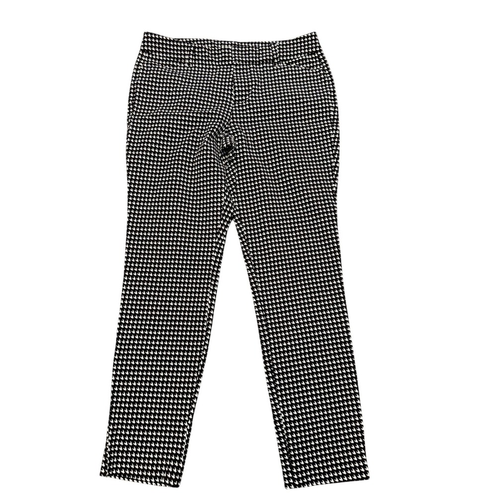 Old Navy Pixie Pants Womens 4 Black White Houndstooth Ankle Slim Dress Trousers